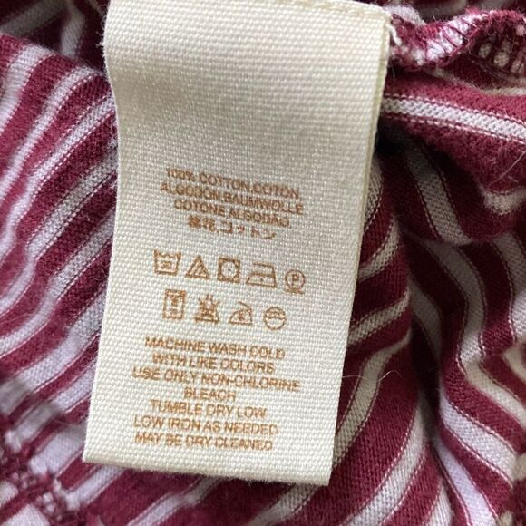 Free People Wrapped Around My Finger red wine/white stripe wrap shirt top XS - Picture 12 of 12